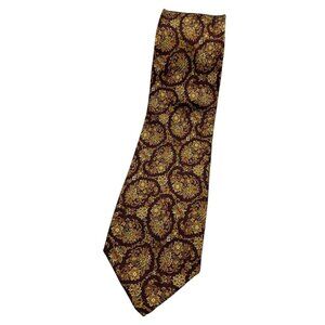 LUCA D'ALTIERI Men's 100% Silk Necktie DESIGNER Burgundy Green Paisley W:4" EUC